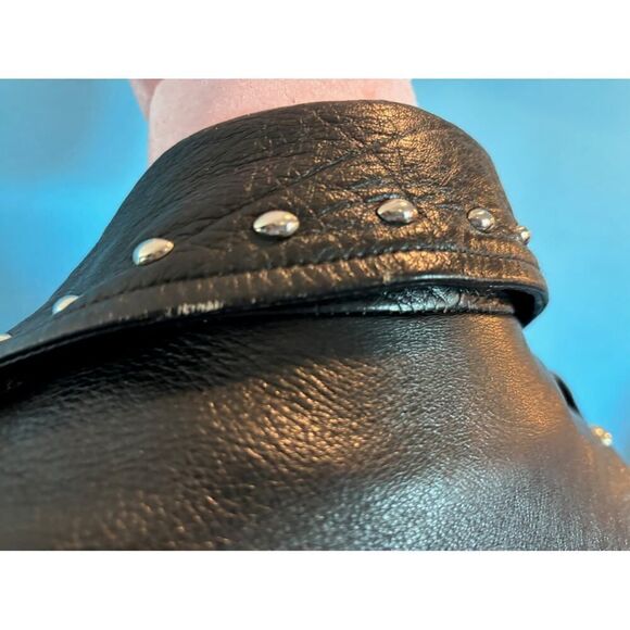 NWOT Made in the USA RE/DONE Black Leather MOTO Jacket Grommets Belt Pockets S - Picture 8 of 16
